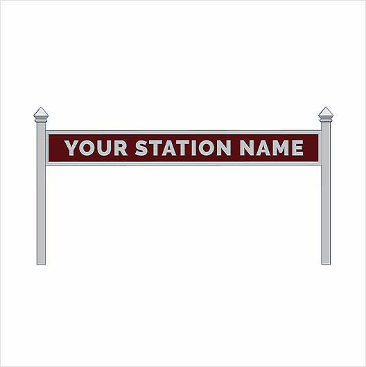 OO Scale Personalised Steam-Era Station Name Board - Single-Sided