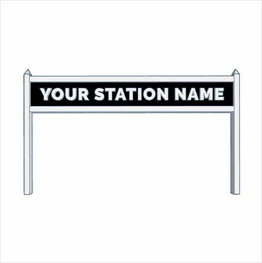 TT Scale Personalised Steam-Era Station Name Board - One Line