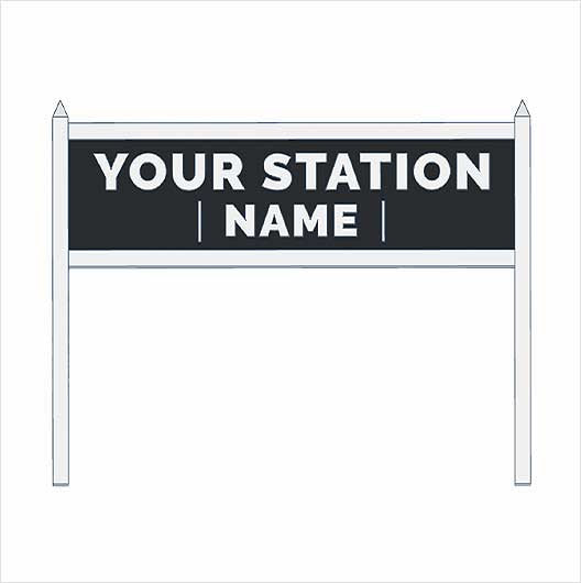 Pre-Coloured O Scale Personalised Steam-Era Station Name Board - Two Lines