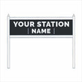 OO Scale Pre-Coloured Personalised Station Name Board - Two Lines