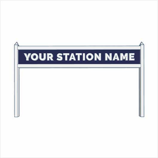 TT Scale Personalised Steam-Era Station Name Board - One Line