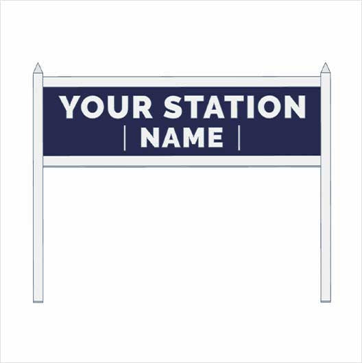 Pre-Coloured O Scale Personalised Steam-Era Station Name Board - Two Lines