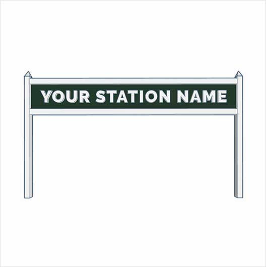 TT Scale Personalised Steam-Era Station Name Board - One Line