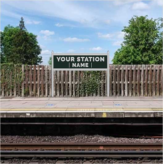 OO Scale Pre-Coloured Personalised Station Name Board - Two Lines