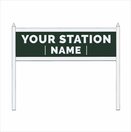 OO Scale Pre-Coloured Personalised Station Name Board - Two Lines