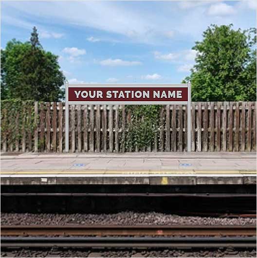 TT Scale Personalised Steam-Era Station Name Board - One Line