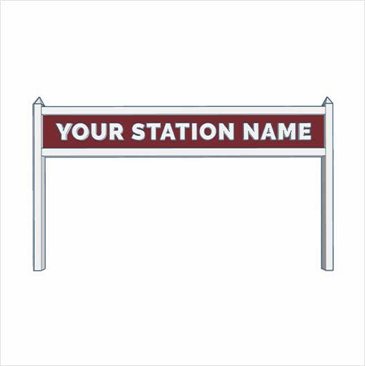 TT Scale Personalised Steam-Era Station Name Board - One Line