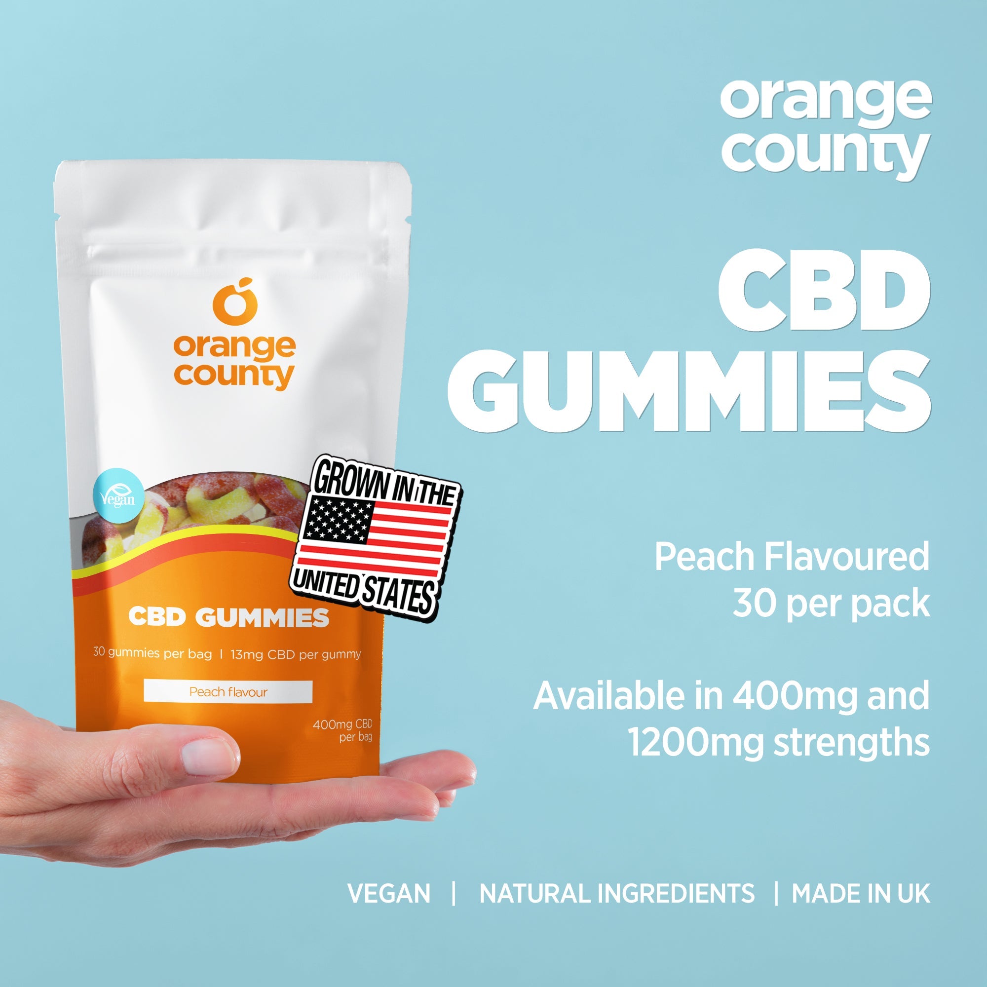 Orange County Broad-Spectrum CBD Gummies Small Tub
