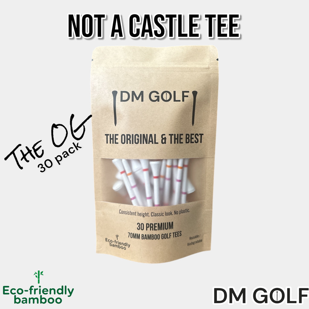DM Golf OG-30 Bamboo Golf Tees 30 Pack Castle Markings