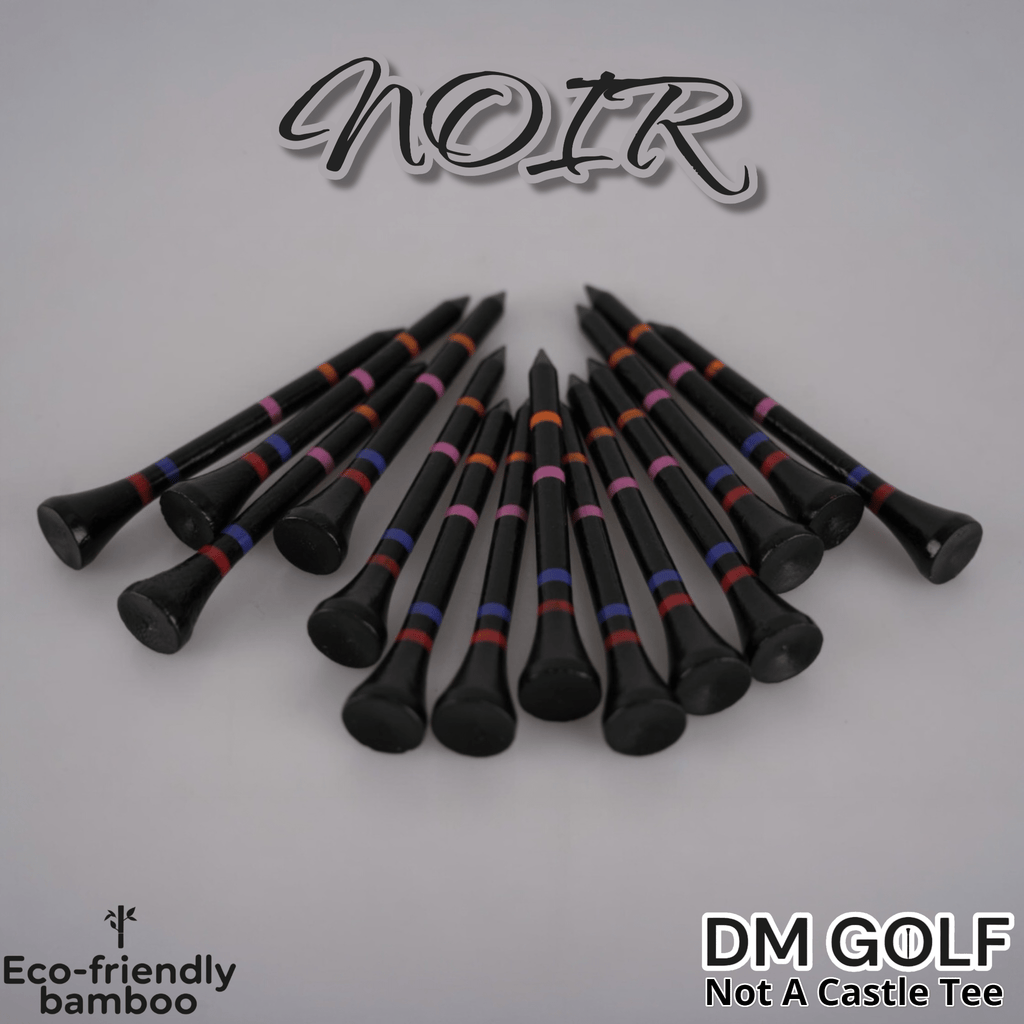 DM Golf NOIR Bamboo Tees 30 Pack Black Sustainable