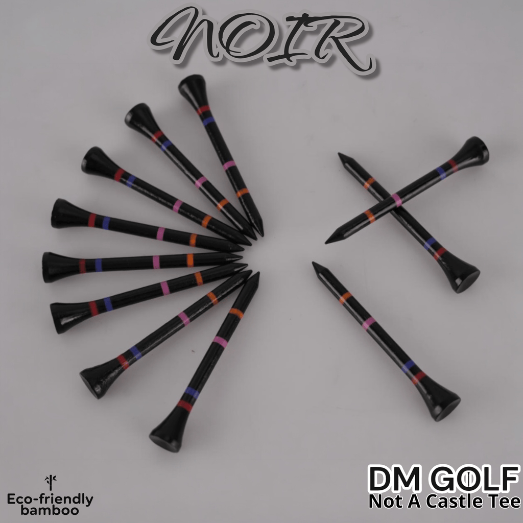 DM Golf NOIR Bamboo Tees 30 Pack Black Sustainable
