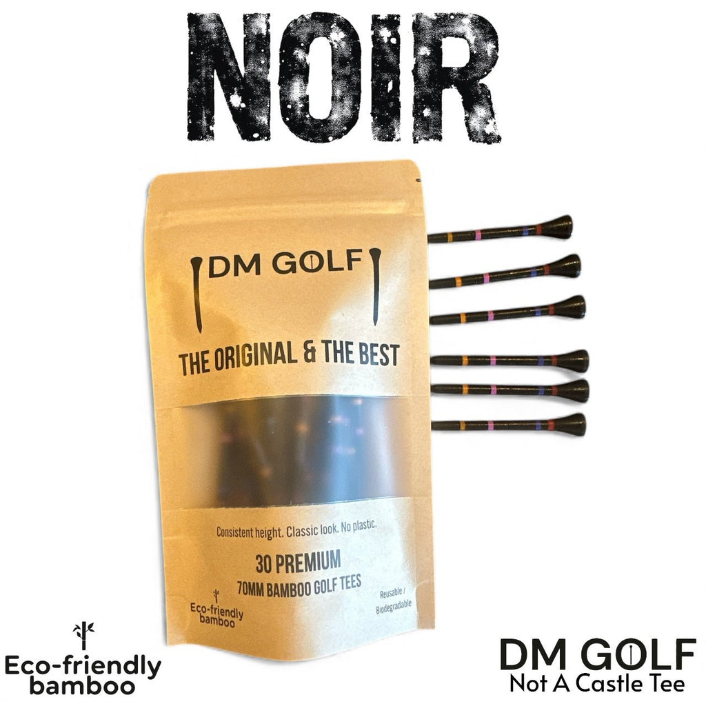 DM Golf NOIR Bamboo Tees 30 Pack Black Sustainable