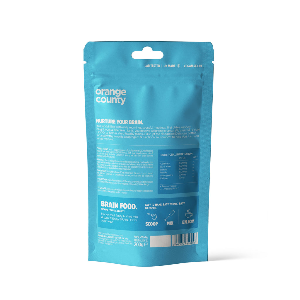 Orange County BRAIN FOOD Focus & Energy Mushroom Coffee Supplement