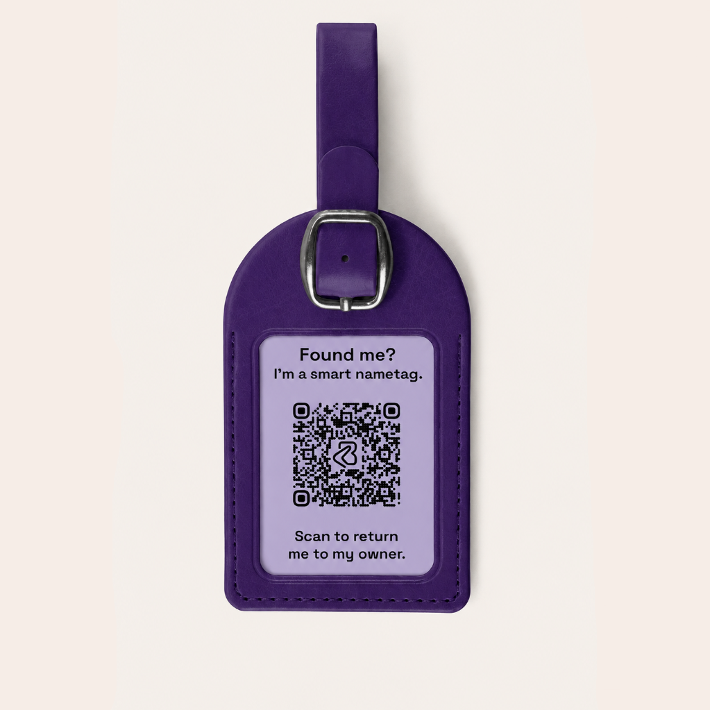 Boomerang Luggage Tag 2-Pack, Belluno Vegan PU, 5.4x8.9cm