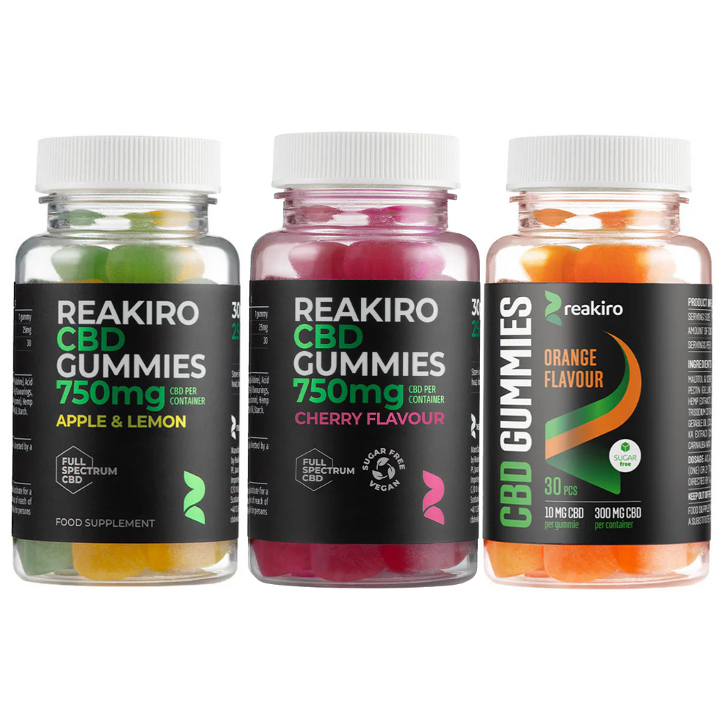 Reakiro Full Spectrum CBD Vegan Gummies 300mg to 1500mg - 30 Pieces