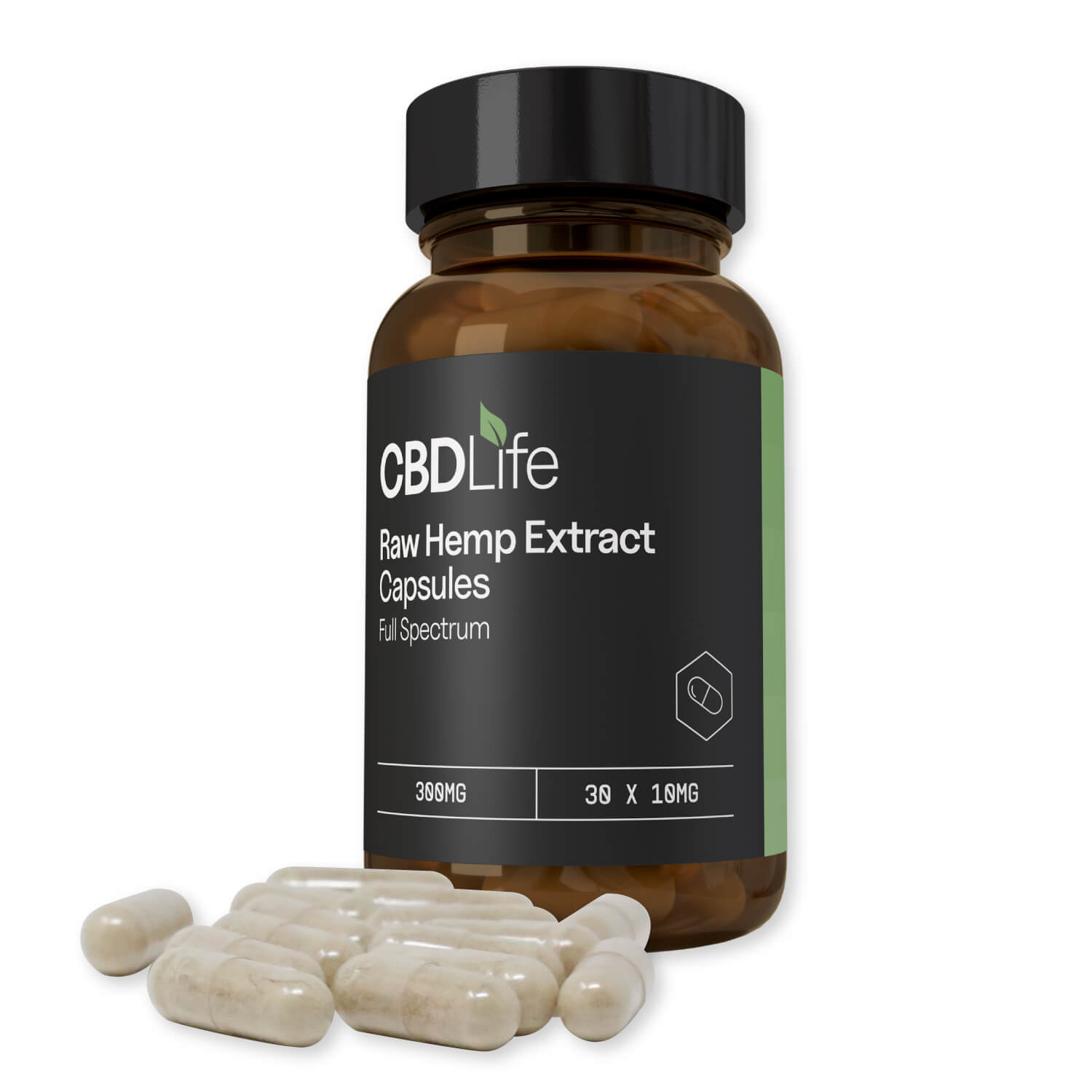 CBDLife Raw Hemp Extract Capsules 30 Caps – 300mg to 750mg CBD+CBDa
