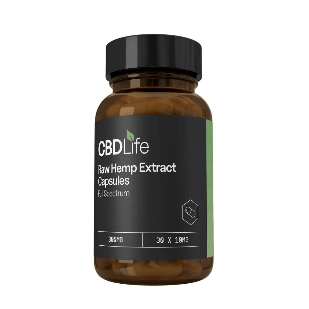 CBDLife Raw Hemp Extract Capsules 30 Caps – 300mg to 750mg CBD+CBDa