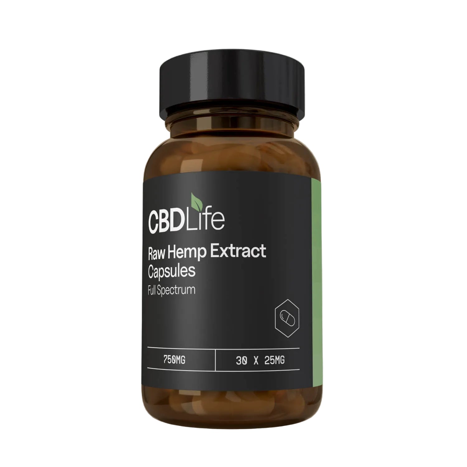 CBDLife Raw Hemp Extract Capsules 30 Caps – 300mg to 750mg CBD+CBDa