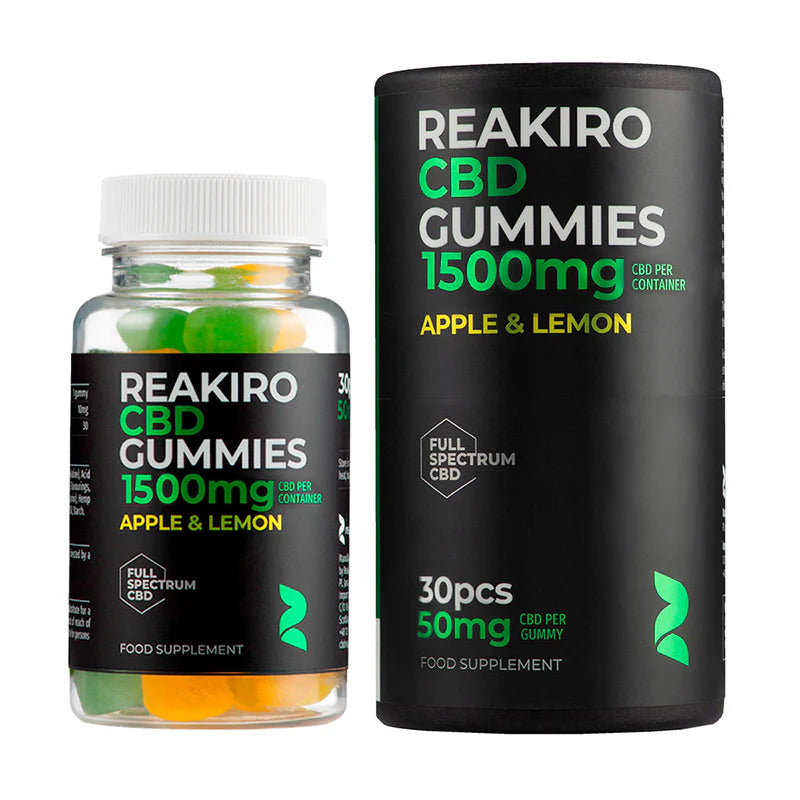 Reakiro Full Spectrum CBD Vegan Gummies 300mg to 1500mg - 30 Pieces