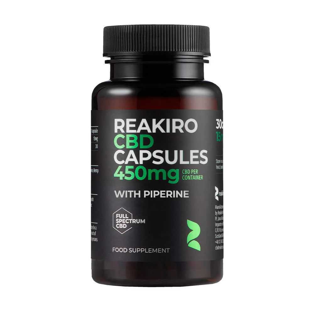 Reakiro Full Spectrum Vegan CBD Capsules 450mg to 900mg