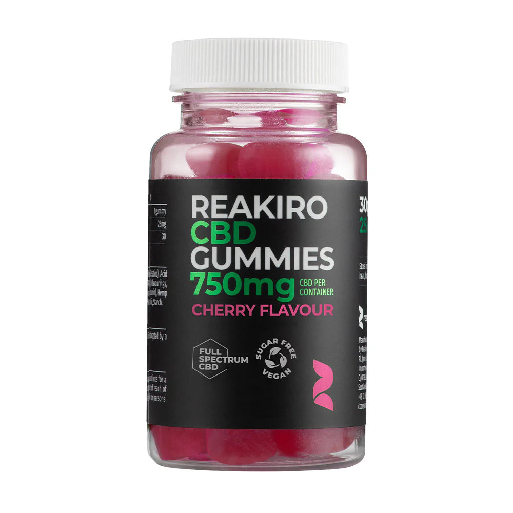 Reakiro Full Spectrum CBD Vegan Gummies 300mg to 1500mg - 30 Pieces