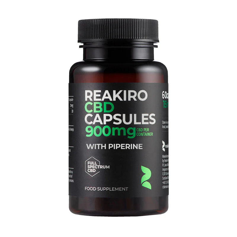 Reakiro Full Spectrum Vegan CBD Capsules 450mg to 900mg