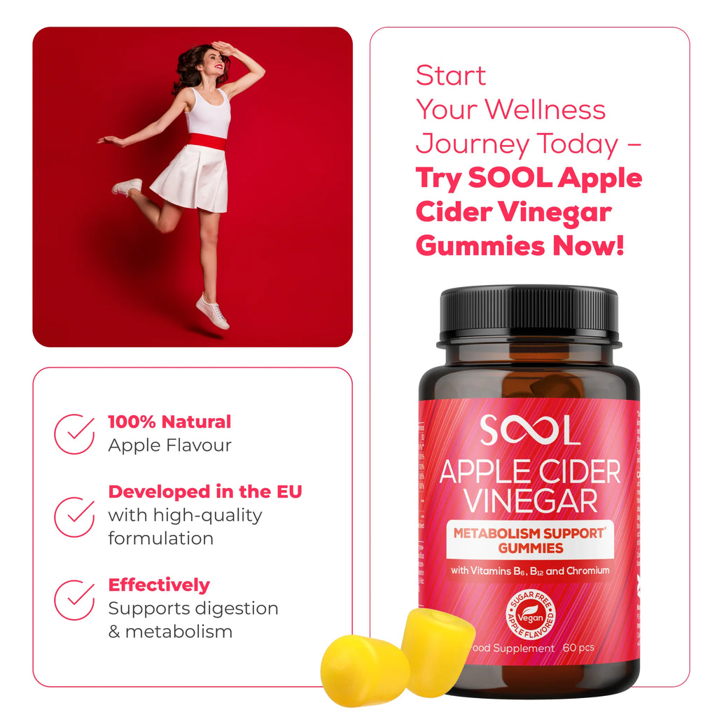 SOOL 500mg Apple Cider Vinegar Gummies - 60 Count for Health