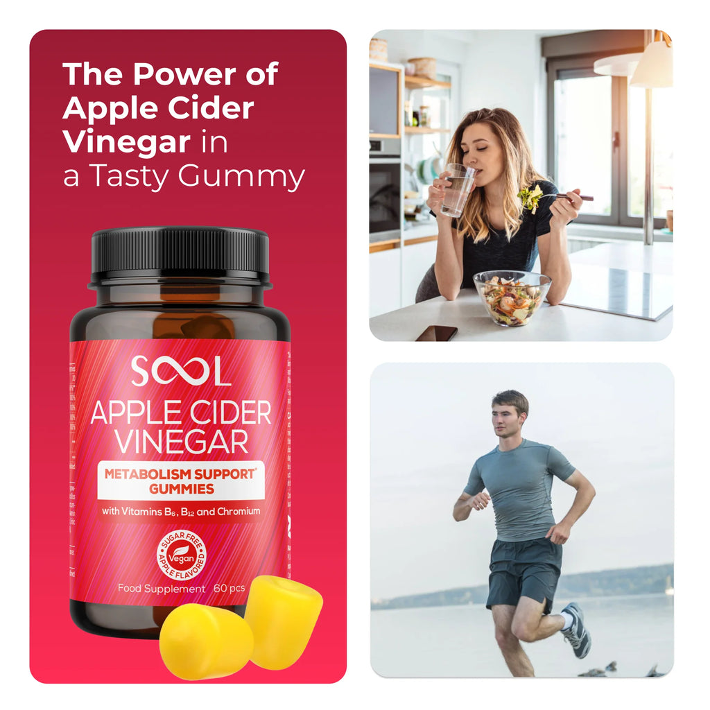 SOOL 500mg Apple Cider Vinegar Gummies - 60 Count for Health