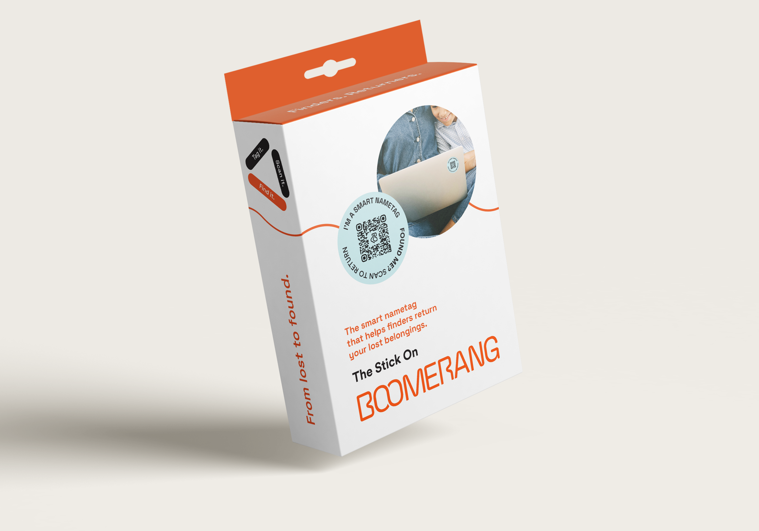 Boomerang Circle Stick On Tags 24 Pack - Large