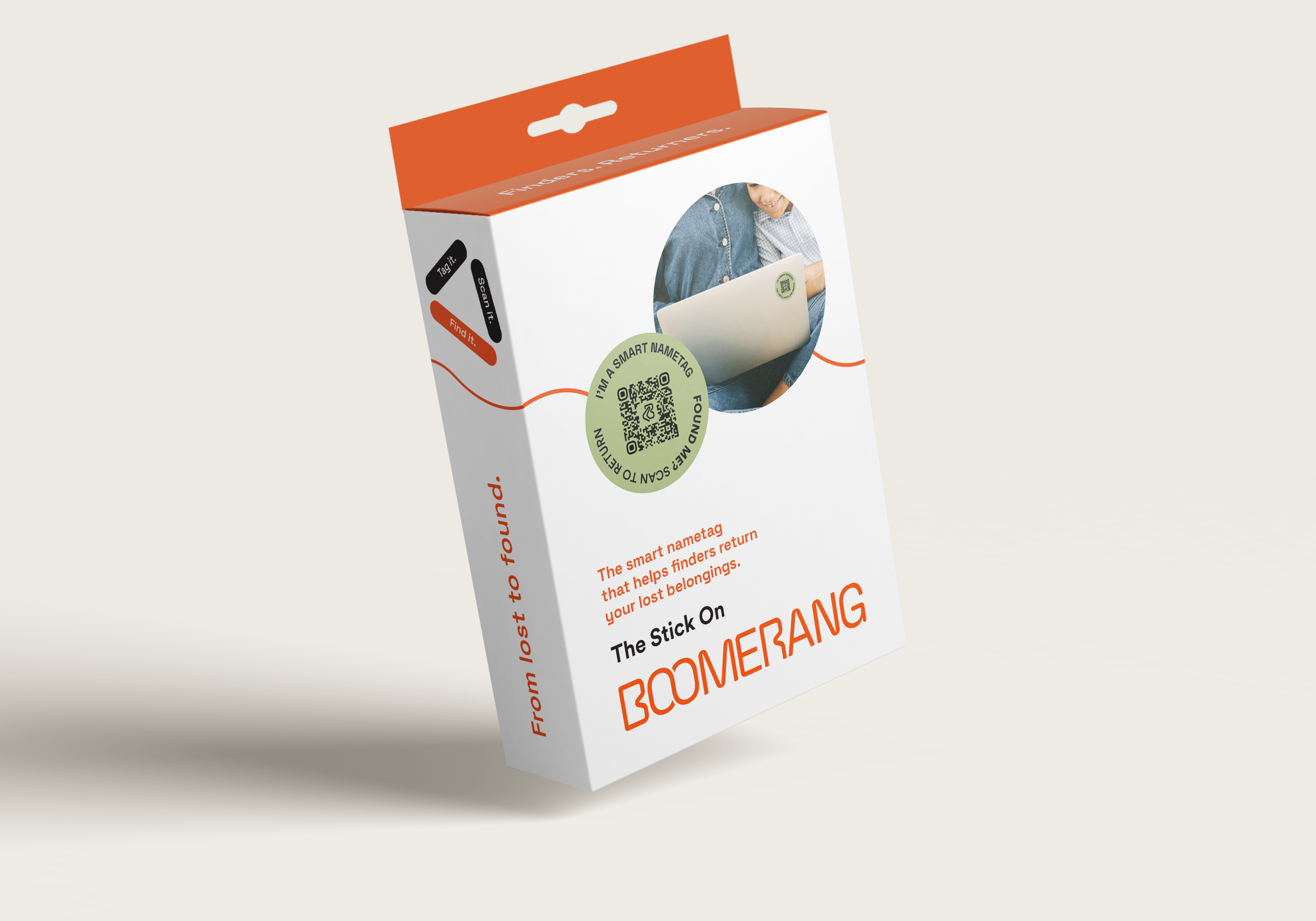 Boomerang Circle Stick On Tags 24 Pack - Large