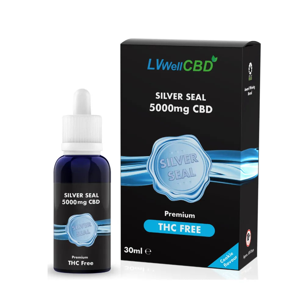 LVWell CBD Silver Seal THC Free Oral CBD Oil Smooth Cookie 500mg to 5000mg