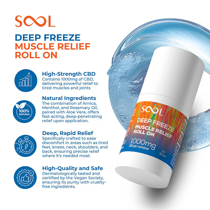 SOOL 1000mg Deep Freeze Muscle Relief CBD Roll On - 50ml