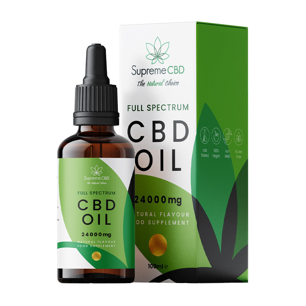 SupremeCBD Full-Spectrum Organic CBD Oil 1000mg to 24000mg