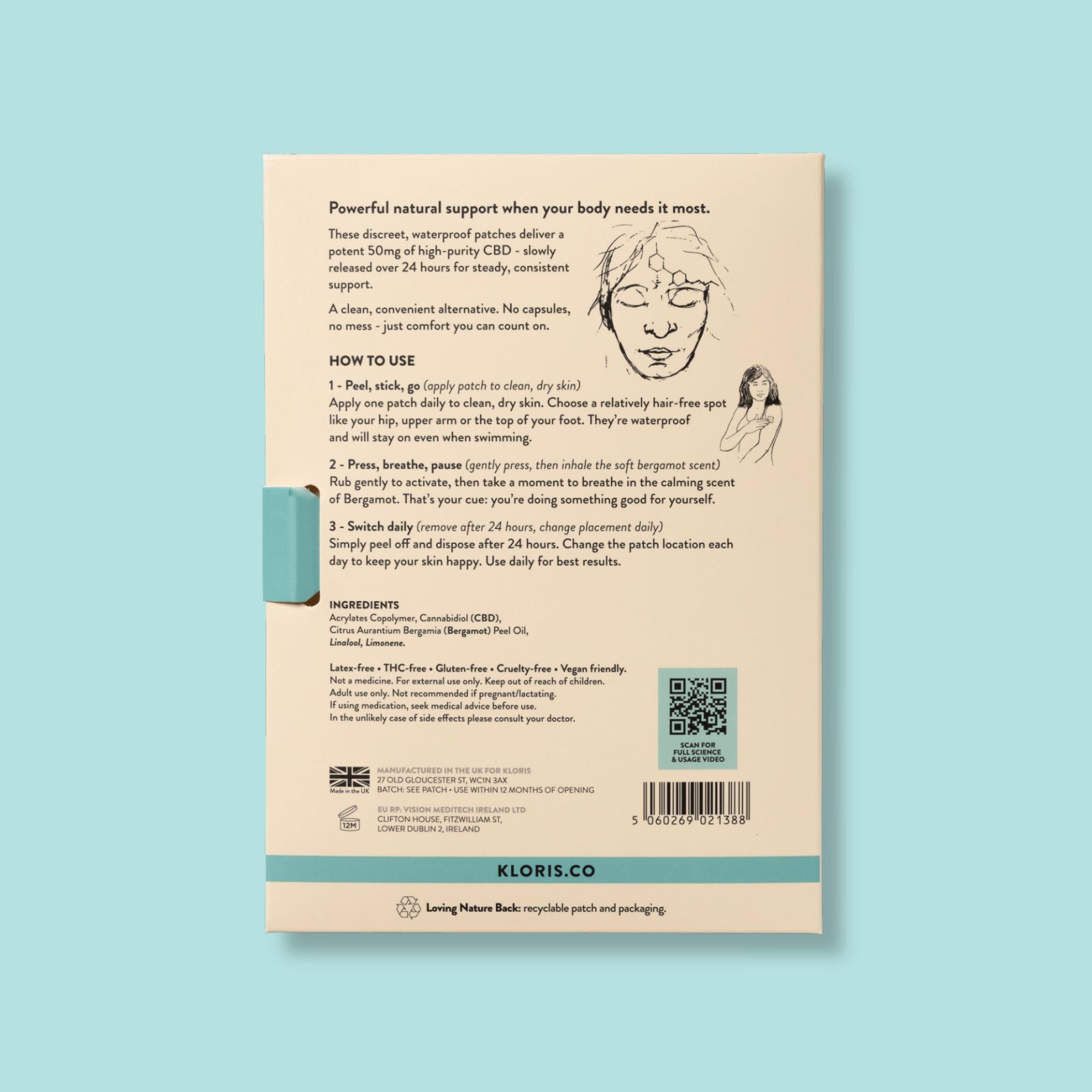 KLORIS ULTRA CBD Patches (50mg CBD) - 12/30 Pack