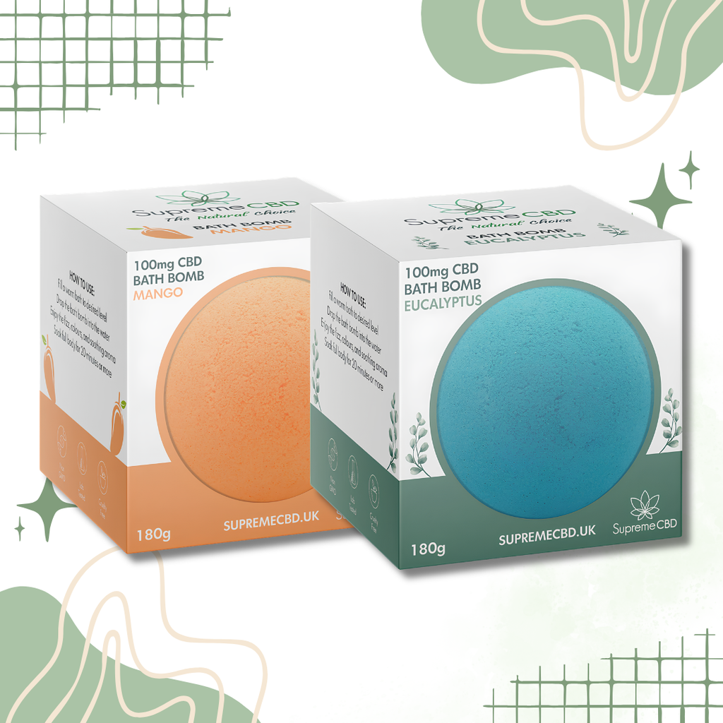 SupremeCBD CBD Bath Bomb with 100mg Organic CBD for Relaxation and Skin Care