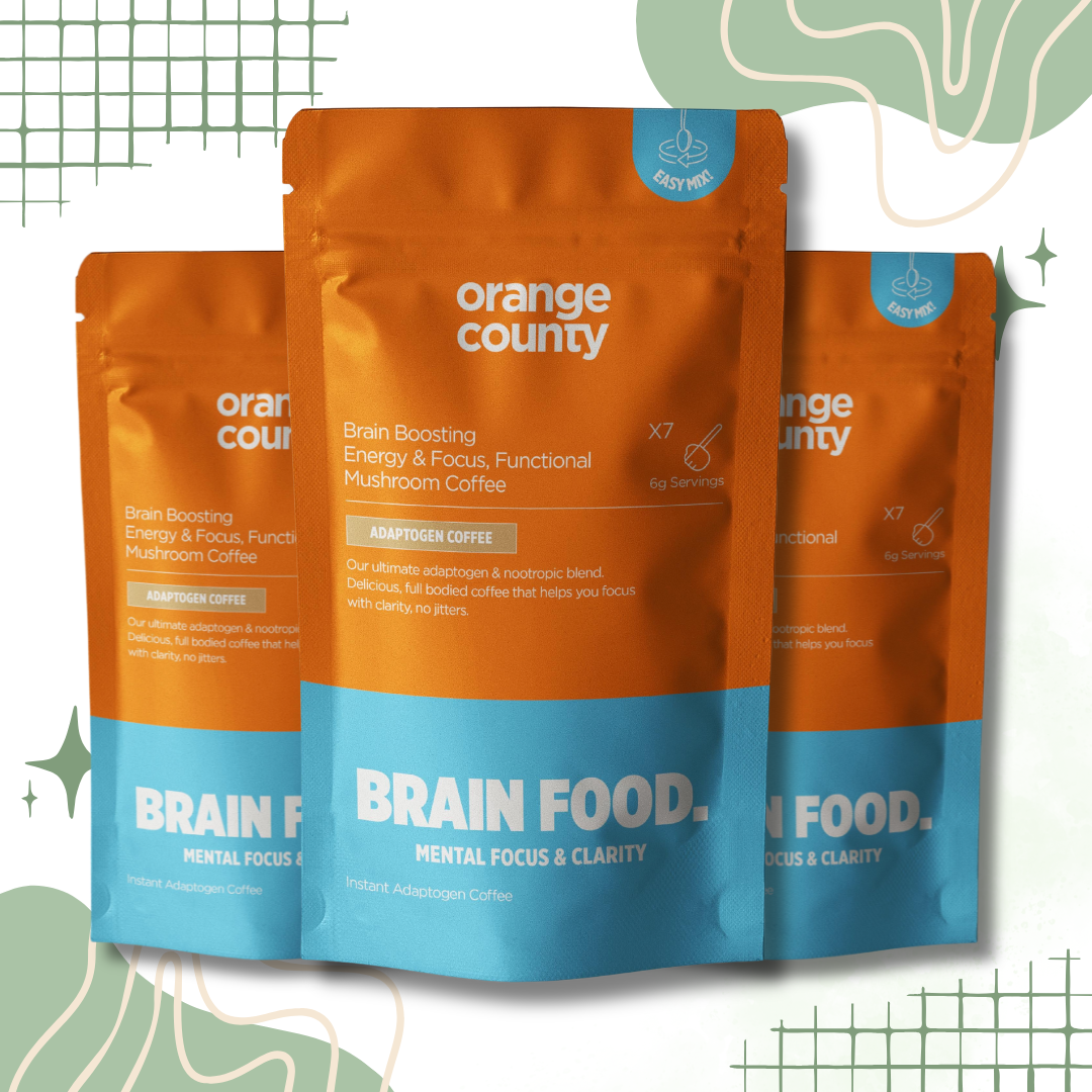 Orange County BRAIN FOOD Focus & Energy Mushroom Coffee Supplement