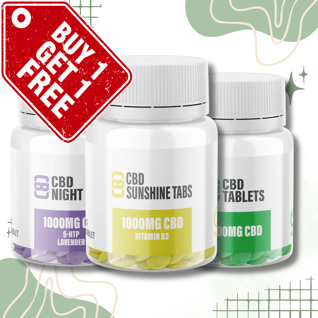 CBD Asylum CBD Tablets 100 Pack - 1000mg, 3000mg, Vitamin C, D3, Immune & Night