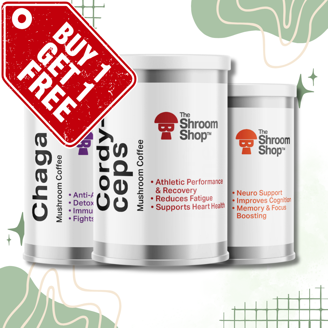 The Shroom Shop Mushroom Coffee with Pure Mushroom Extracts for Brain and Immune Support