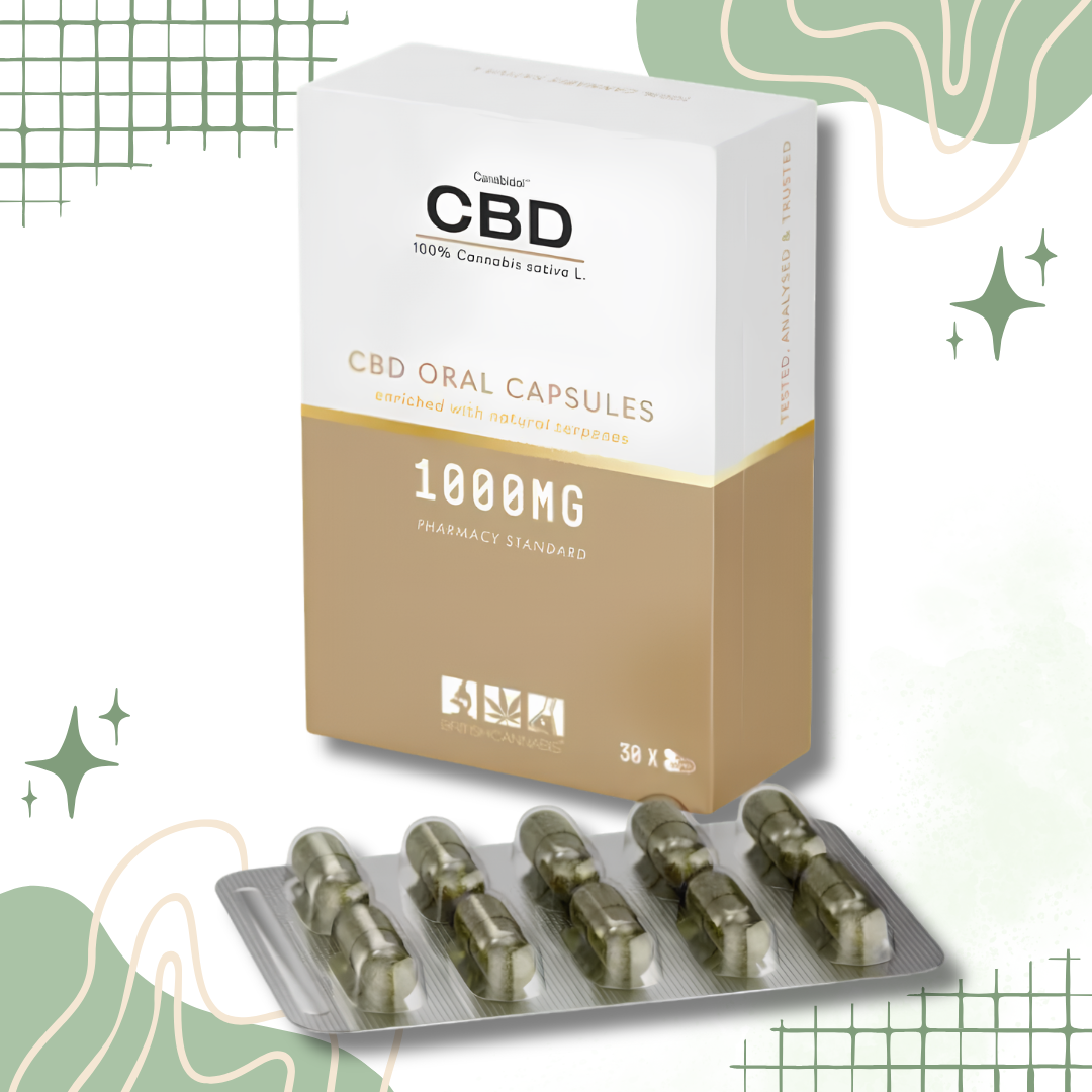 BRITISH CANNABIS 100% Cannabis Capsules 300mg & 1000mg 30 Caps