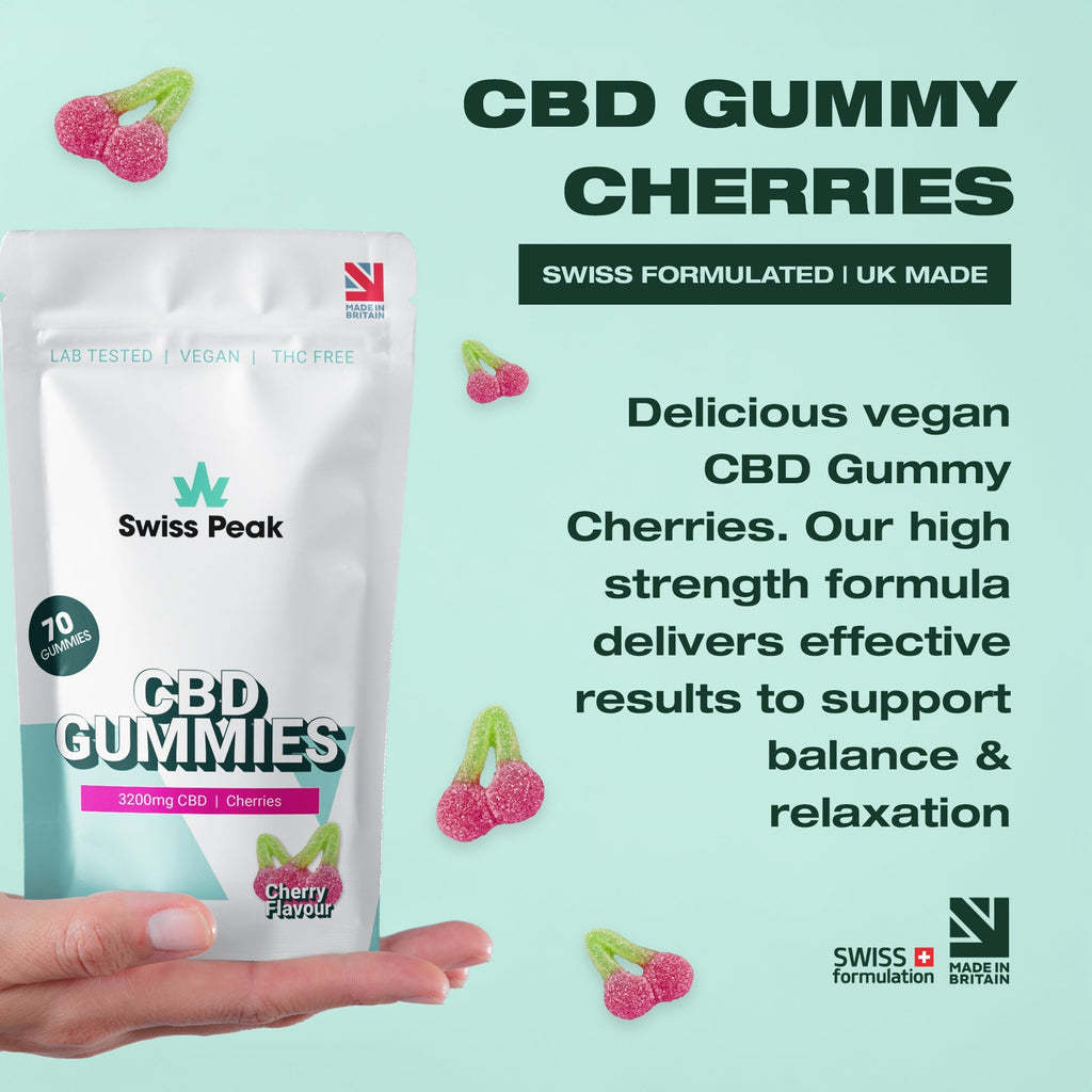 SwissPeakCBD Broad-Spectrum CBD Gummies with Natural Fruit Flavours, Vegan, THC-Free