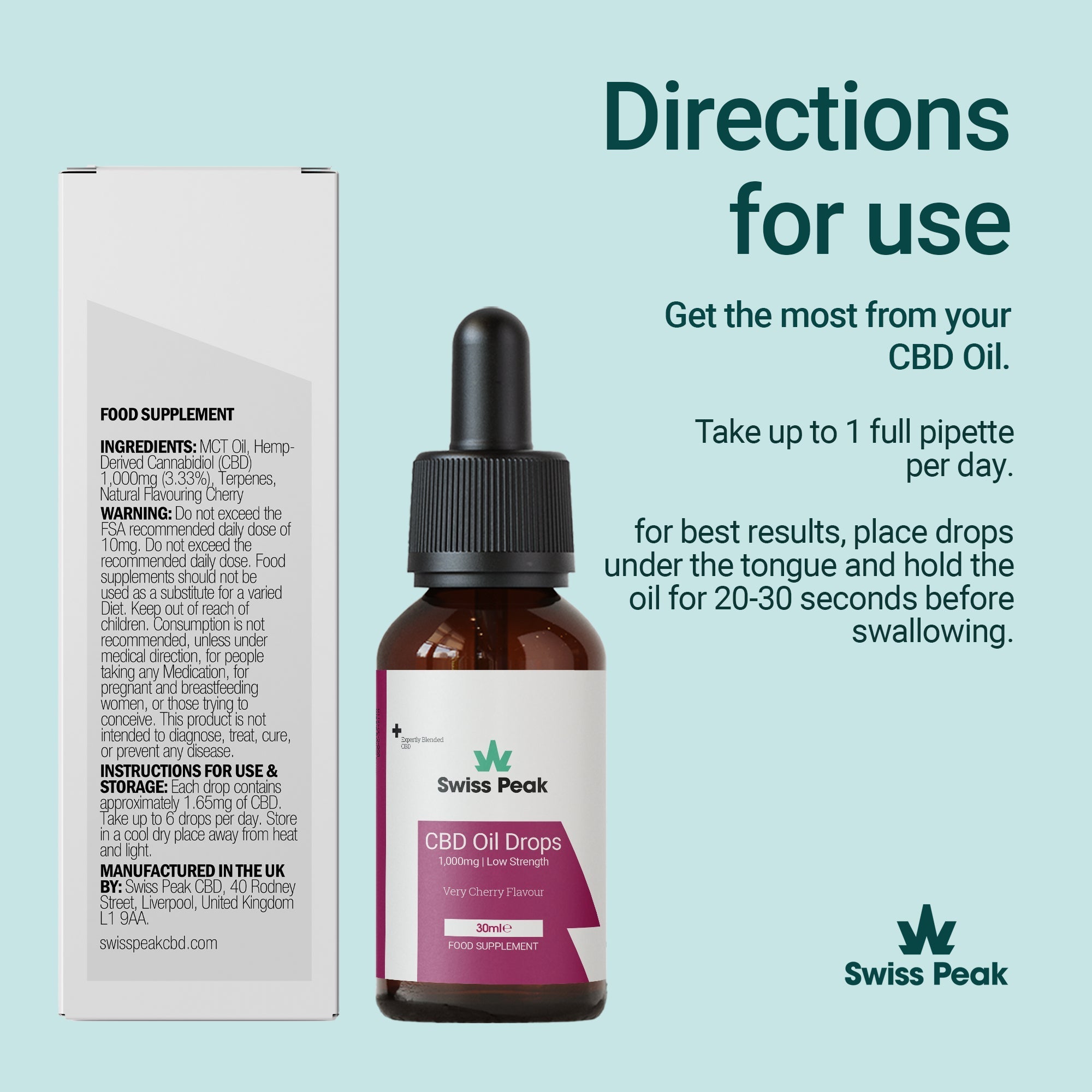 Swiss Peak Broad-Spectrum CBD Oil 1000mg with MCT Oil