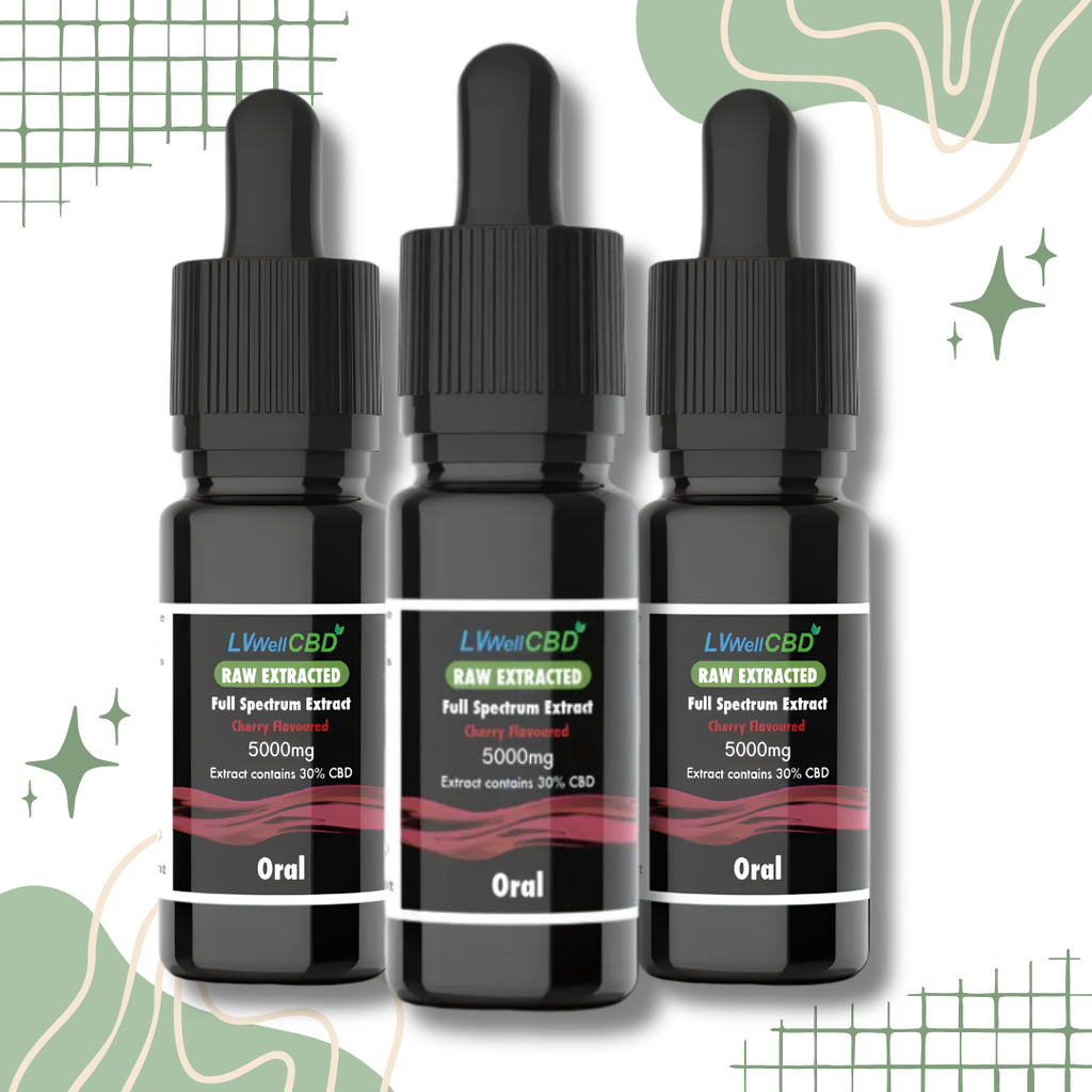 LVWell CBD Cherry Raw Extracted Full Spectrum CBD Oil 10ml