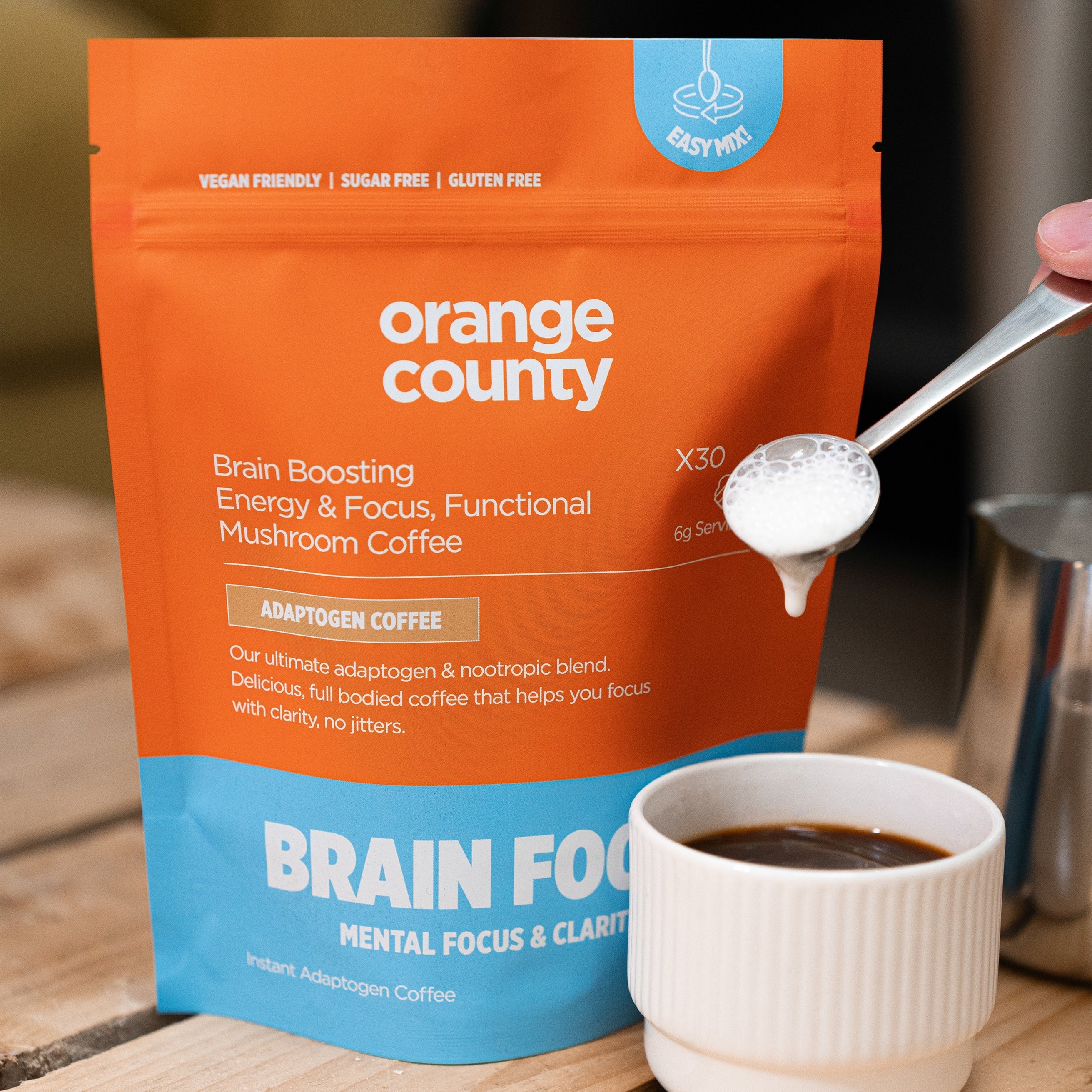 Orange County BRAIN FOOD Focus & Energy Mushroom Coffee Supplement