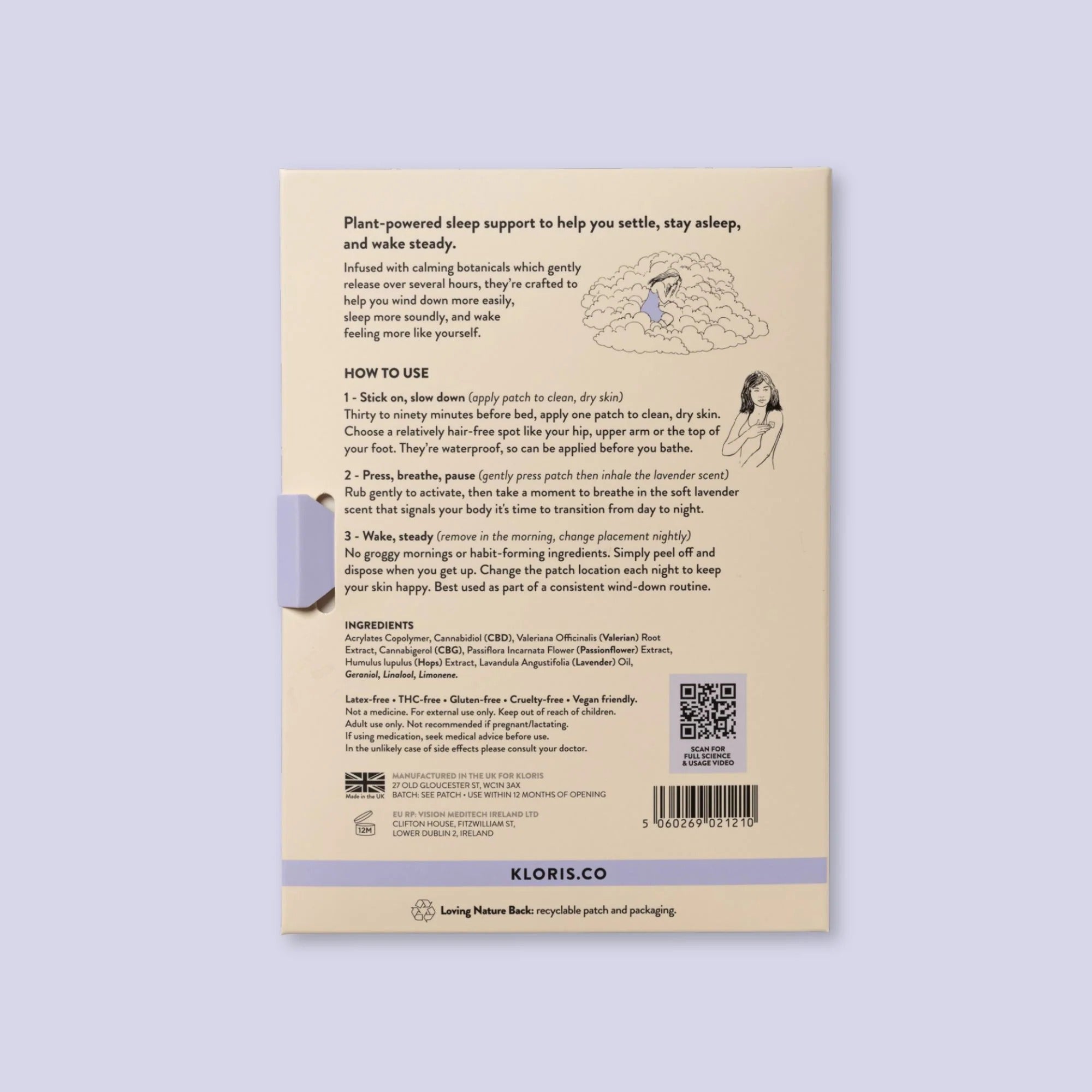 Kloris Sleep Time Patches 10mg CBD per Patch