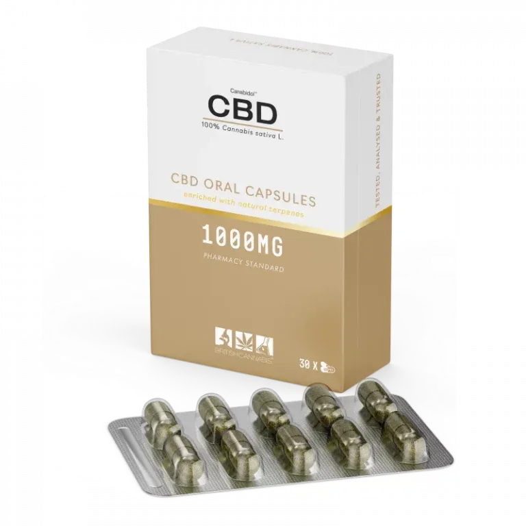 BRITISH CANNABIS 100% Cannabis Capsules 300mg & 1000mg 30 Caps