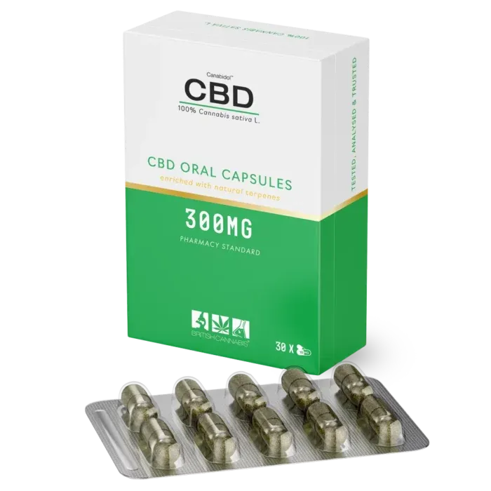 BRITISH CANNABIS 100% Cannabis Capsules 300mg & 1000mg 30 Caps