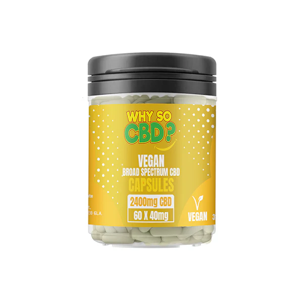 Why So CBD Vegan CBD Capsules 600mg–3600mg Broad Spectrum 30/60 Caps