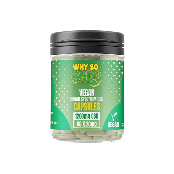 Why So CBD Vegan CBD Capsules 600mg–3600mg Broad Spectrum 30/60 Caps