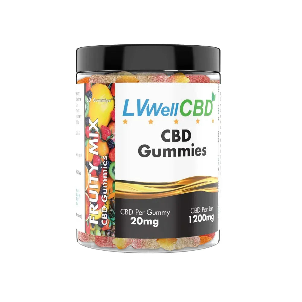 LVWell CBD Fruity Mix Gummies 240mg to 1200mg CBD Vegan Broad Spectrum