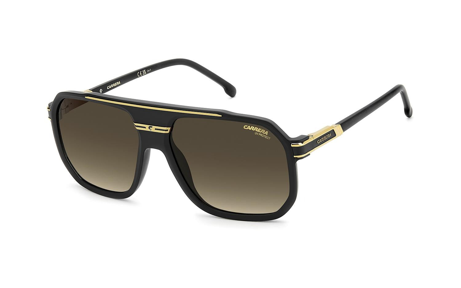 Carrera 1077/S I46/86 Mens Matte Black Gold Gradient Sunglasses 60mm